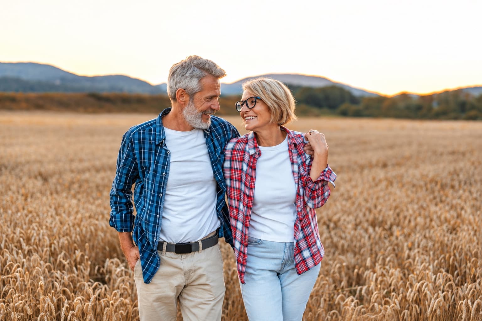 A couple walking together outdoors